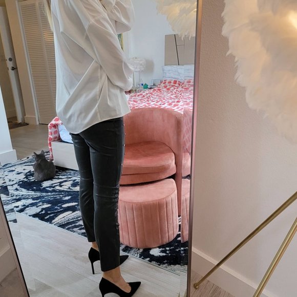 NBW Calzedonia faux leather pants stretchy legging with faux diamond appliqués - Picture 4 of 8